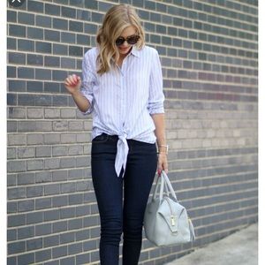 Banana Republic tie front drapey shirt